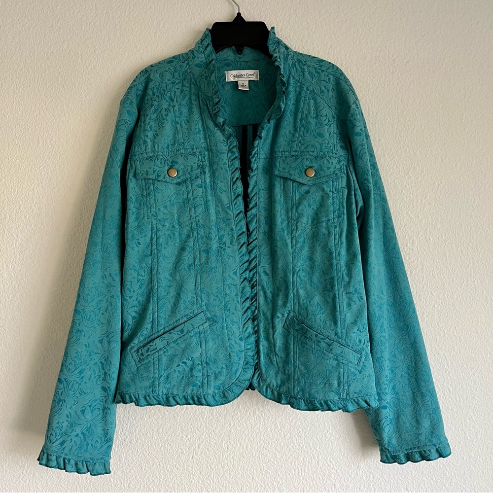 Coldwater Creek teal denim jacket size M